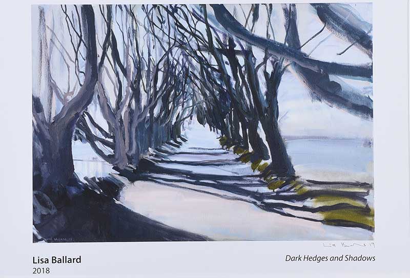 Lisa Ballard - DARK HEDGES & SHADOWS - Coloured Print - 19 x 13 inches - Signed