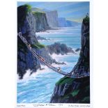 Cupar Pilson - THE ROPE BRIDGE, CARRICK A REDE - Limited Edition Coloured Print (2/20) - 14 x 10