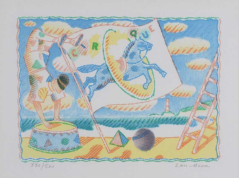 Ian Beck - SEASIDE CIRCUS - Limited Edition Coloured Lithograph (336/500) - 6 x 8 inches - Signed