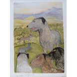 Pauline Bewick, RHA - THE IRISH WOLFHOUND - Coloured Print - 24 x 16 inches - Unsigned