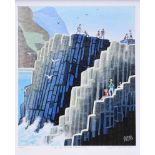 Cupar Wilson - AT THE GIANT'S CAUSEWAY - Limited Edition Coloured Print (4/95) - 12 x 10 inches -