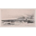 David Young Cameron - ARRAN - Black & White Etching - 5 x 10 inches - Signed