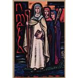 Richard J. King - SAINT MELLA - Coloured Print - 8 x 5 inches - Unsigned