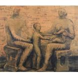 Henry Moore - FAMILY GROUP - Coloured Print - 20 x 24 inches - Unsigned