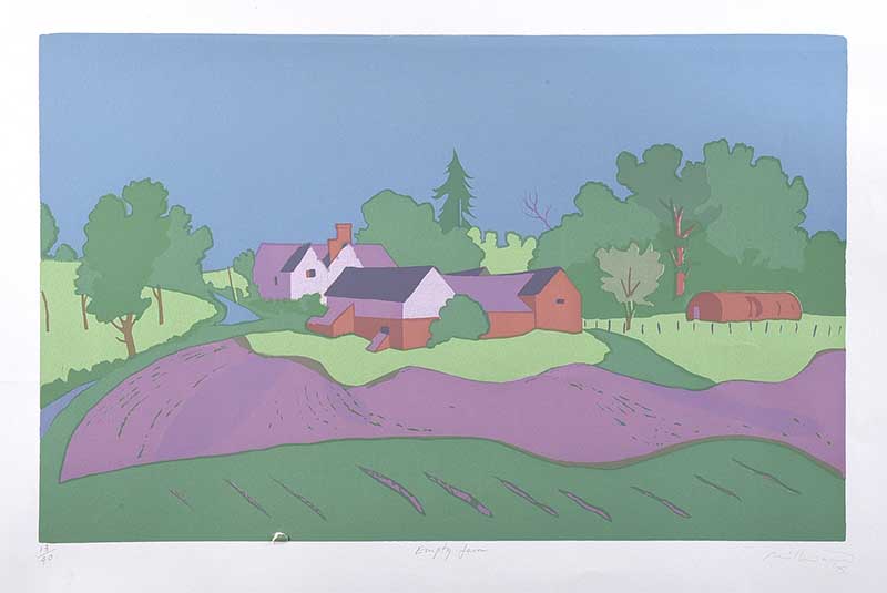 David Milward - EMPTY FARM - Limited Edition Coloured Screen Print (13/40) - 11 x 18 inches -