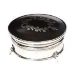 STERLING SILVER TORTOISE SHELL TRINKET BOX