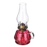 VICTORIAN RUBY GLASS FINGER OIL LAMP