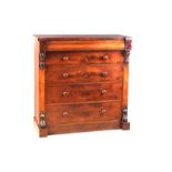 VICTORIAN MAHOGANY CHEST OF DRAWERS