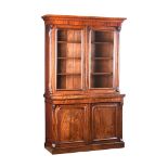 VICTORIAN MAHOGANY TWO DOOR BOOKCASE