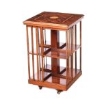 INLAID MAHOGANY REVOLVING BOOKCASE