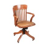 OAK REVOLVING DESK CHAIR