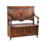 ANTIQUE OAK MONK'S BENCH