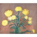 Mary E. Weatherup - YELLOW BLOOMS - Oil on Board - 15 x 18 inches - Unsigned
