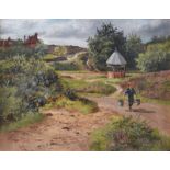 T.J. Purkbeck - UP THE HILL - Oil on Board - 8 x 10 inches - Signed