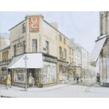 Frank McKelvey, RHA RUA - CHURCH LANE, BELFAST - Coloured Print - 11 x 13 inches - Unsigned