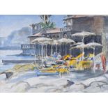 Coralie de Burgh Kinahan - ON THE ITALIAN COAST - Watercolour Drawing - 10 x 14 inches - Unsigned