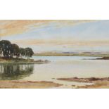 Robert Cresswell Boak. ARCA - TREE REFLECTIONS ON THE LOUGH - Watercolour Drawing - 7 x 10