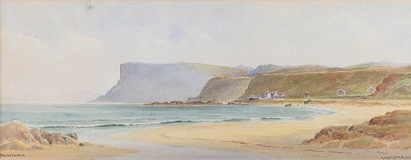 George W. Morrison - BALLYCASTLE - Watercolour Drawing - 9 x 22 inches - Signed