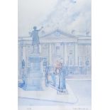 Arthur Gibney - WET FRONT OF TRINITY COLLEGE, DUBLIN - Limited Edition Coloured Print (133/300) - 21