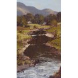 Samuel McLarnon, UWS - UNSHINAGH RIVER, GLENDUN - Oil on Canvas - 24 x 14 inches - Signed