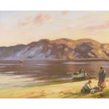 Donal McNaughton - ON THE BEACH - Oil on Board - 16 x 20 inches - Signed