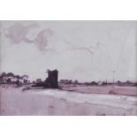 Hector McDonnell, ARUA - CARNFOYLE 1982 - Watercolour Drawing - 4 x 6 inches - Signed