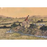 Basil Blackshaw, HRHA HRUA - THE EAST DOWN FOXHOUNDS - Watercolour Drawing - 7 x 10 inches - Signed