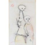 John Kingerlee - FIGURE STUDIES III - Mixed Media - 7 x 4 inches - Signed in Monogram