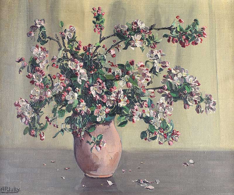 Anne Primrose Jury, HRUA - CRABAPPLE BLOSSOM - Oil on Canvas on Board - 20 x 24 inches - Signed