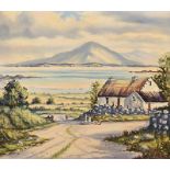 R.W. Young - IRISH THATCHED COTTAGE - Oil on Canvas - 20 x 24 inches - Signed