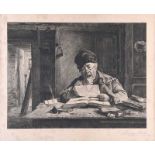 Erskine Nicol, RSA ARA - BALANCE ON THE WRONG SIDE - Black & White Engraving - 11 x 14.5 inches -