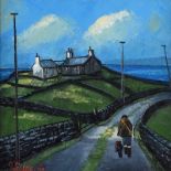 James Downie - THE HEADLAND - Oil on Canvas - 12 x 12 inches - Signed