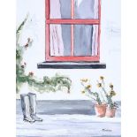 Mary Faloon - COTTAGE, PORTNOO - Watercolour Drawing - 9 x 7 inches - Signed