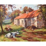 Donal McNaughton - THE OLD COTTAGE - Oil on Board - 16 x 20 inches - Signed