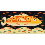 Graham Knuttel - BIG FISH - Oil on Canvas - 12 x 24 inches - Signed