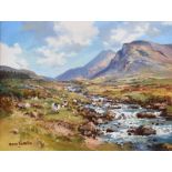 Denis Thornton - TRASSEY RIVER, MOURNE MOUNTAINS - Oil on Canvas - 12 x 16 inches - Signed