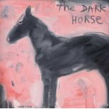 David Johnston - THE DARK HORSE - Oil on Board - 12 x 12 inches - Signed