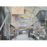 Frank McKelvey, RHA RUA - SMITHFIELD MARKET, BELFAST - Coloured Print - 10 x 13 inches - Unsigned