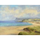 Robert T. Cochrane - FAIRHEAD FROM THE BEACH, BALLYCASTLE, COUNTY ANTRIM - Oil on Canvas - 18 x 24