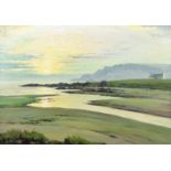 Charles McAuley - SUNRISE, REDBAY, COUNTY ANTRIM - Oil on Canvas - 18 x 26 inches - Signed