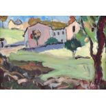 Phoebe Donovan - TUSCAN LANDSCAPE - Oil on Board - 6 x 8 inches - Signed in Monogram