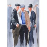 Tom Stephenson - THREE DEALERS - Watercolour Drawing - 10 x 7 inches - Signed