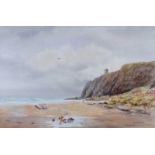 Hamilton Sloan - MUSSENDEN TEMPLE, DOWNHILL BEACH - Watercolour Drawing - 14 x 21 inches - Signed