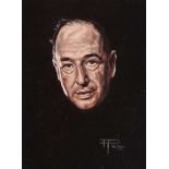 Thomas Putt - PORTRAIT OF C.S. LEWIS - Oil on Board - 9 x 7 inches - Signed