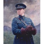 Unknown - PORTRAIT OF MICHAEL COLLINS - Coloured Print - 16 x 14 inches - Unsigned