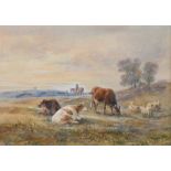 Henry Earp Sr. - CATTLE GRAZING - Watercolour Drawing - 10 x 14 inches - Signed