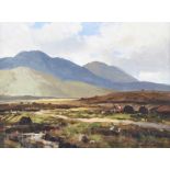 Maurice Canning Wilks, ARHA RUA - IN THE INAGH VALLEY, CONNEMARA - Oil on Board - 18 x 24 inches -