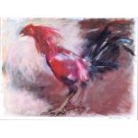 Basil Blackshaw, HRHA HRUA - COCKEREL - Limited Edition Coloured Print (426/500) - 15 x 20