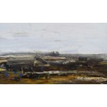 Colin Flack - TURF COUNTRY - Oil on Board - 10 x 17 inches - Signed