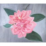 Mary E. Weatherup - A CAMELLIA - Oil on Board - 16 x 19 inches - Signed